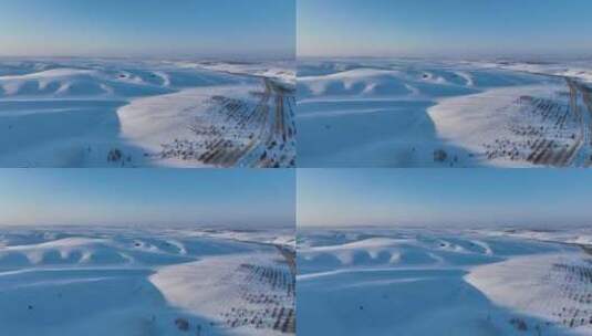 呼伦贝尔森林草原过渡带雪原雪景高清在线视频素材下载