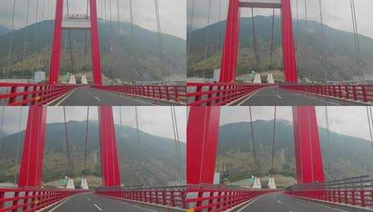 驾驶员视角自驾游川藏线大渡河大桥高清在线视频素材下载