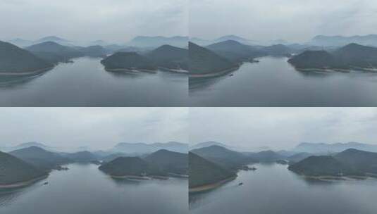 4K高清航拍安徽皖南黄山太平湖水库风景区高清在线视频素材下载
