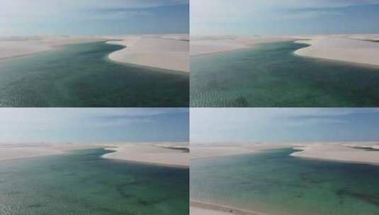 巴西标志性的雨水湖和沙丘。Lencois Maranhens巴西。高清在线视频素材下载