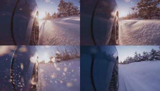 车轮驾驶雪地越野高清在线视频素材下载