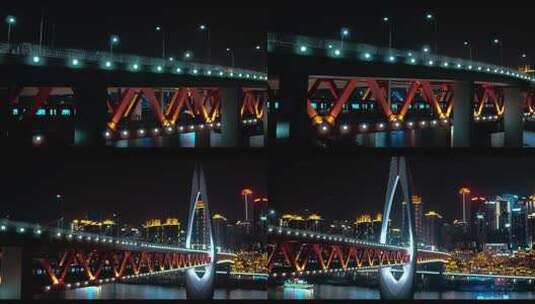 重庆千厮门大桥轻轨高清在线视频素材下载