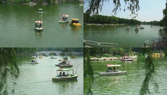 公园里划船高清在线视频素材下载