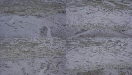 威海孙家疃葡萄滩冬季的海浪高清在线视频素材下载