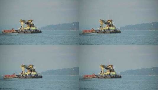 海洋中的工业渔船高清在线视频素材下载