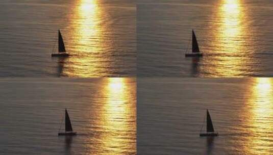 在希腊的夕阳下航行高清在线视频素材下载