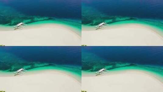 热带白沙海滩俯视图高清在线视频素材下载