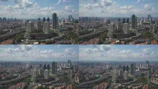 城市和摩天大楼鸟瞰图高清在线视频素材下载