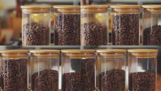 瓶子里的咖啡豆高清在线视频素材下载