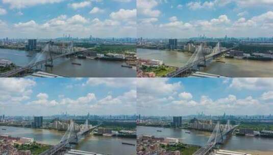 广州番禺大桥蓝天延时高清在线视频素材下载