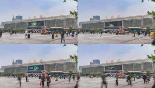 上海火车站延时4K高清在线视频素材下载