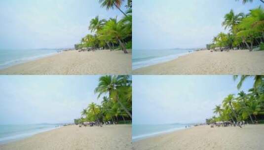海边 椰树 沙滩 海滨公园 海南三亚高清在线视频素材下载