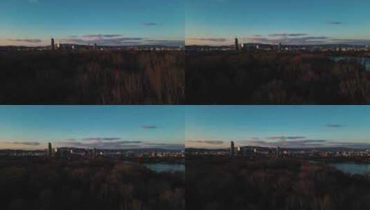 城市的日落风景高清在线视频素材下载