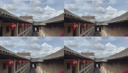 风景中国民俗古建筑客家民居围龙屋角楼天空高清在线视频素材下载