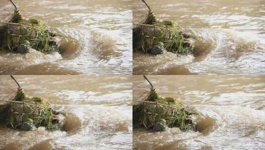 河流 流水 水面 奔流 江河 波涛 波浪翻滚高清在线视频素材下载