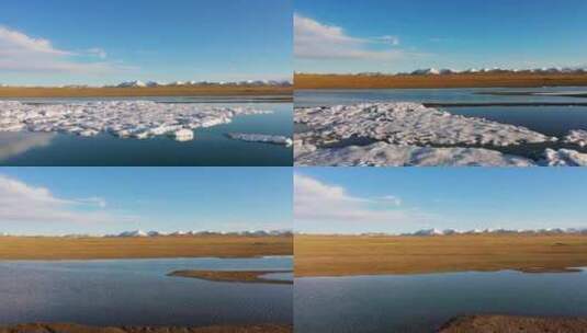 青海哈拉湖 雪山湖泊 湖景日落高清在线视频素材下载