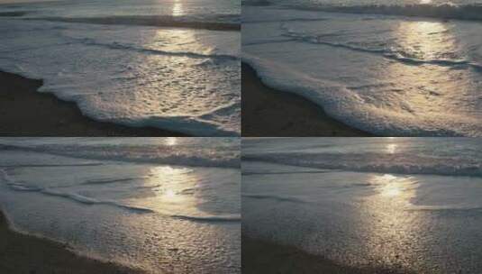 沙滩上的白色海水泡沫高清在线视频素材下载