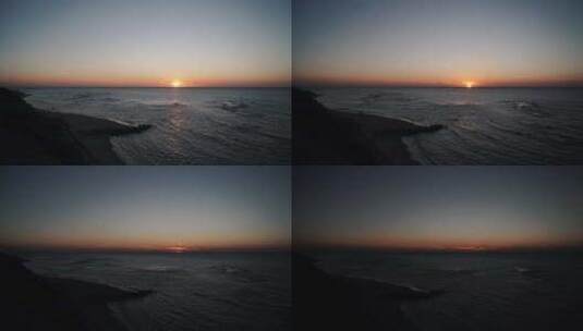 海上落日的延时摄像高清在线视频素材下载