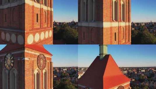 晴天波兰格但斯克老城的美丽建筑高清在线视频素材下载