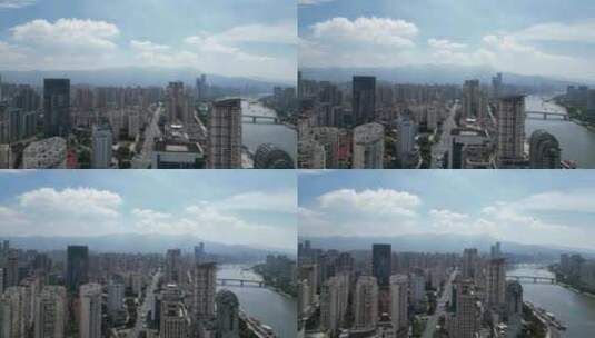航拍福州台江商业大楼高清在线视频素材下载