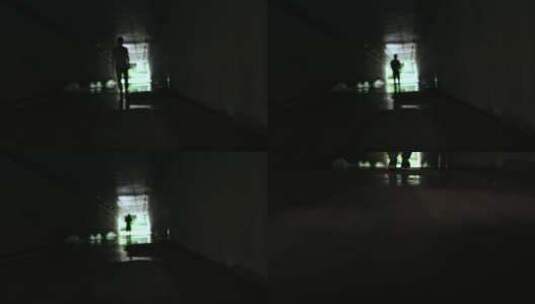孤独的人 走在隧道里的人 一个人 人剪影高清在线视频素材下载