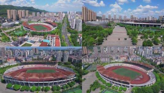 4K重庆市垫江县体育馆垫江体育馆高清在线视频素材下载