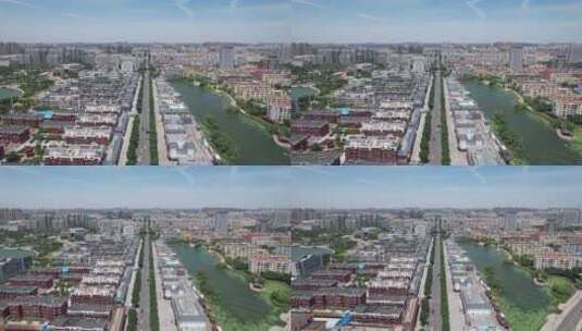 山东济宁城市风光绿化航拍高清在线视频素材下载