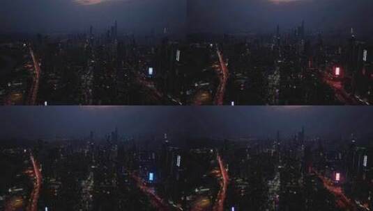 深圳罗湖夜景车流延时高清在线视频素材下载
