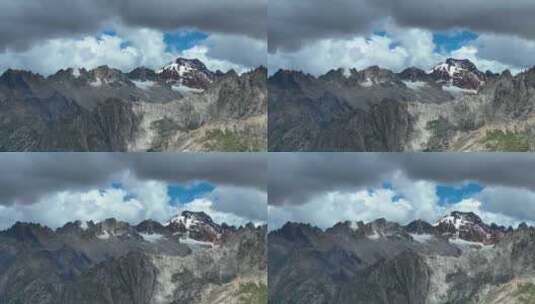 航拍四川甘孜沙鲁里山脉主峰夏塞雪山高清在线视频素材下载