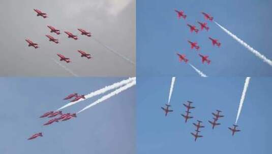 Avord航展英国皇家空军红箭飞行表演队高清在线视频素材下载