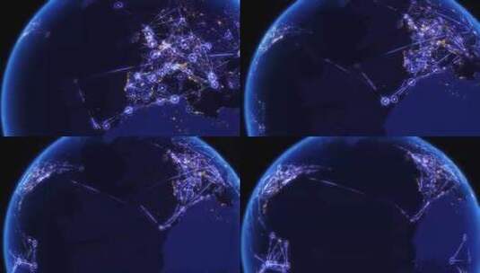 科技感地球、全球互联高清在线视频素材下载