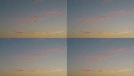 天空中有一架飞机高清在线视频素材下载