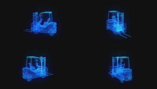 3D全息投影叉车动画素材高清在线视频素材下载