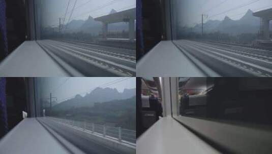 高铁出站发车穿越隧道 7分钟长镜头高清在线视频素材下载