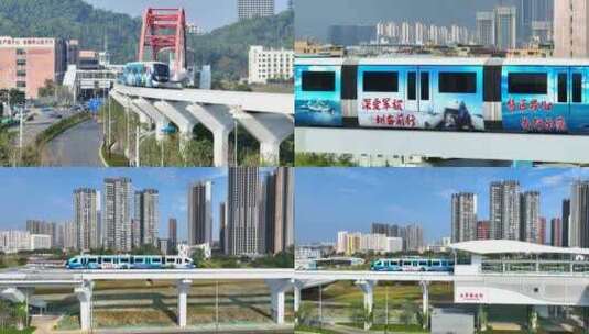 深圳坪山比亚迪云巴有轨电车高清在线视频素材下载