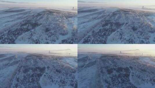 航拍内蒙古大兴安岭冬季风光高清在线视频素材下载