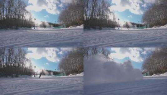 冬季 滑雪场 单板滋雪-1高清在线视频素材下载