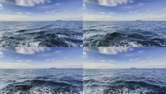 蓝天白云大海海浪浪花高清在线视频素材下载