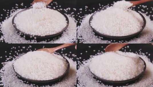 大米生米米粒米饭东北米糯米高清在线视频素材下载