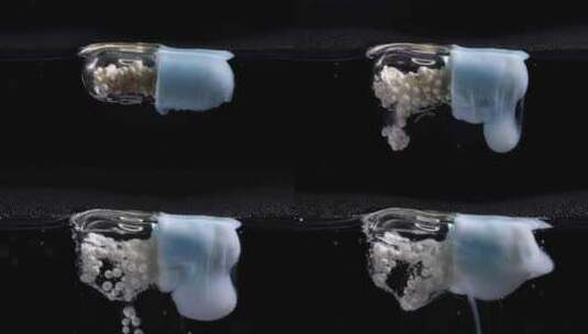 胶囊药物药片服用溶解溶化延时摄影高清在线视频素材下载