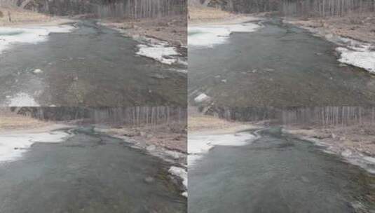 春天山间溪流冰雪融化高清在线视频素材下载