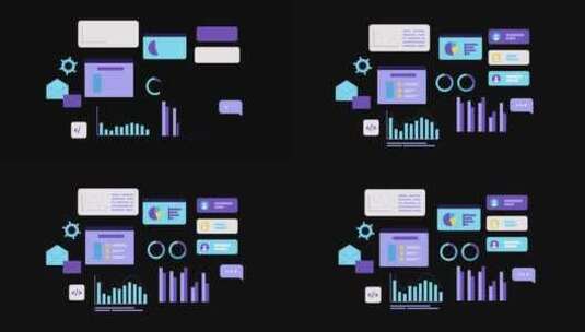 图形、财务图表和图表的动画。用户交互界面高清在线视频素材下载
