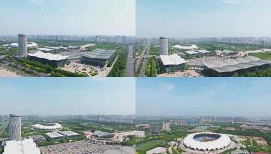 【合集】沧州国际会议中心体育馆航拍高清在线视频素材下载