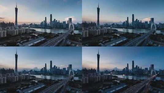 广州塔珠江新城猎德大桥4k延时宣传片高清在线视频素材下载