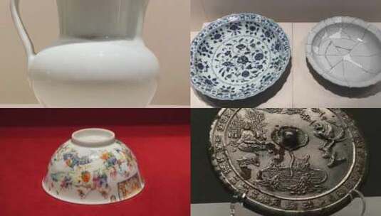 故宫文物展 白瓷文物藏品 文化传播高清在线视频素材下载