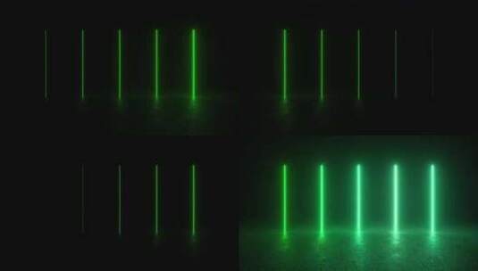 黑色背景上的绿色霓虹灯线高清在线视频素材下载