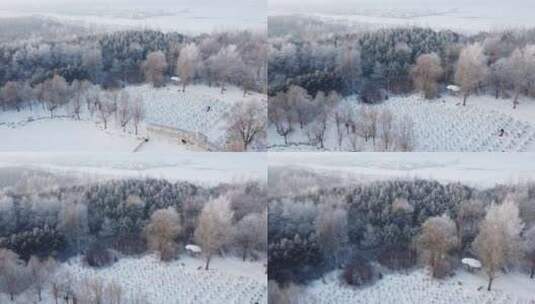 航拍 黑龙江 冬季 雪景高清在线视频素材下载