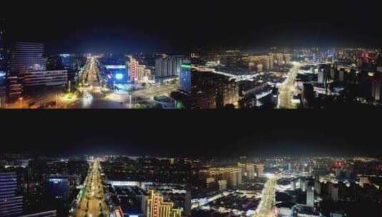 江苏宿迁城市夜景交通航拍高清在线视频素材下载