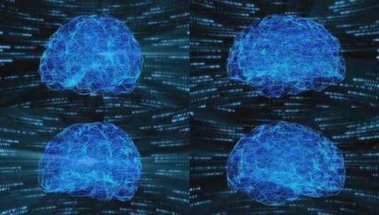 云计算脑艾技术数据传输比特互联网5g蓝色高清在线视频素材下载