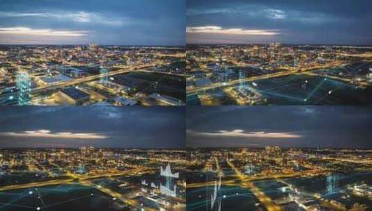 现代化科技城市夜景高清在线视频素材下载